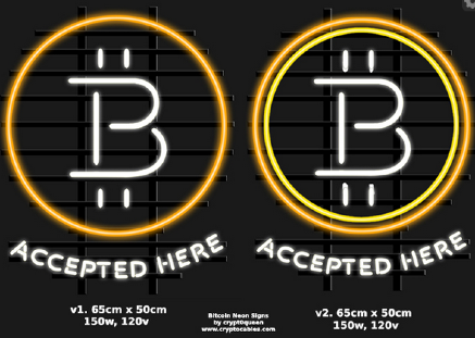 Initial designs for the bitcoin neon sign. Source: Imgur